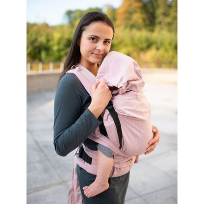 Half Buckle Carrier: Little Herringbone Pastel Rose, 100% cotton, jacquard